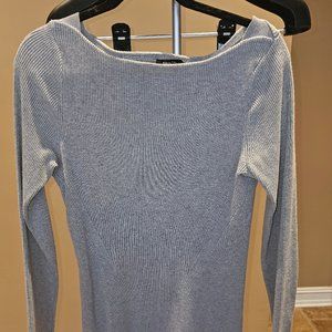 WHBM Medium Grey Boat Neck Sweater